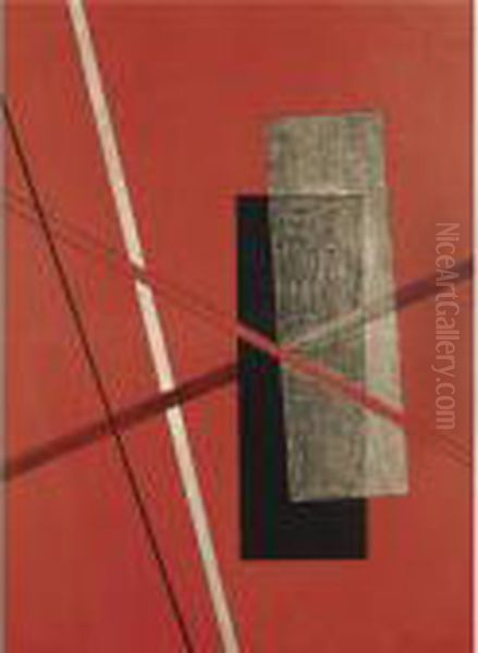 Konstruktion Iv Oil Painting by Laszlo Moholy-Nagy