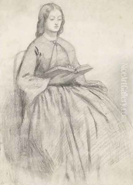 Elizabeth Siddall In A Chair Oil Painting by Dante Gabriel Rossetti