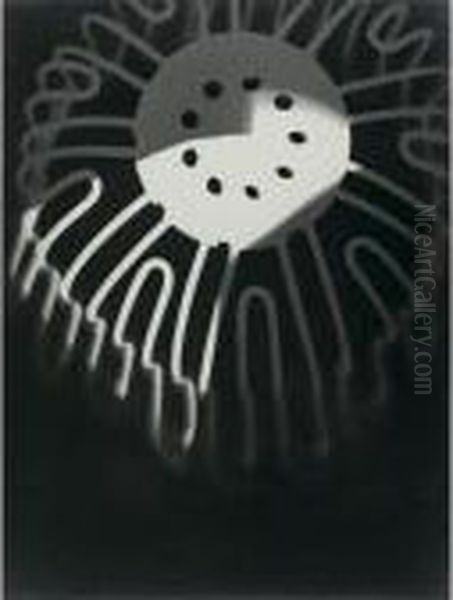 Photogram Oil Painting by Laszlo Moholy-Nagy