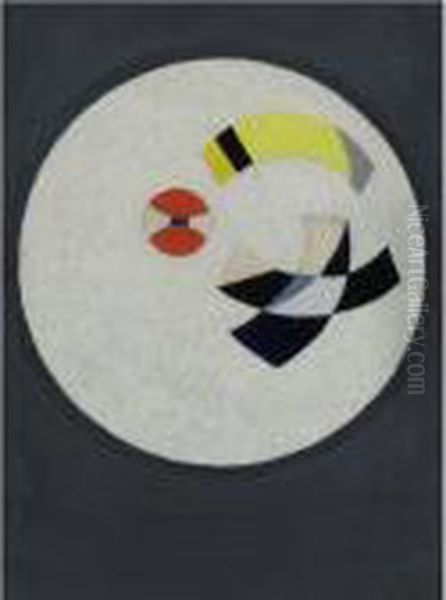 Untitled Oil Painting by Laszlo Moholy-Nagy