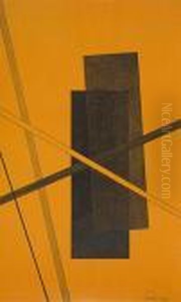 Konstruktion I Oil Painting by Laszlo Moholy-Nagy