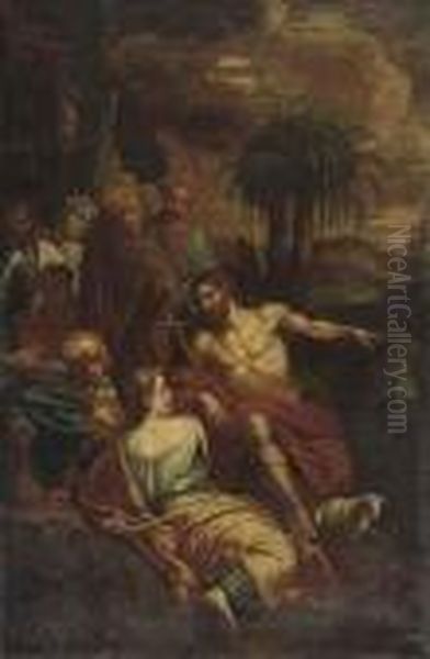 Saint John The Baptist Preaching Oil Painting by Pier Francesco Mola