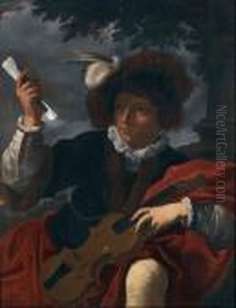 Ritratto Di Giovane Musico Oil Painting by Pier Francesco Mola