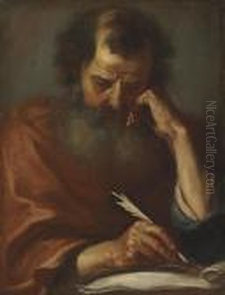 A Male Saint Oil Painting by Pier Francesco Mola