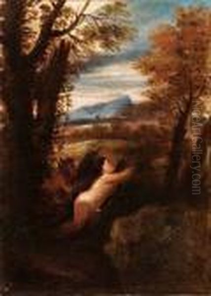 Satiro E Ninfa Oil Painting by Pier Francesco Mola