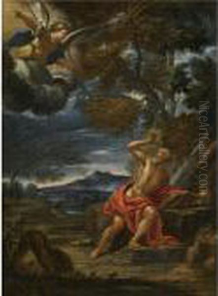 Saint Jerome In The Wilderness Oil Painting by Pier Francesco Mola