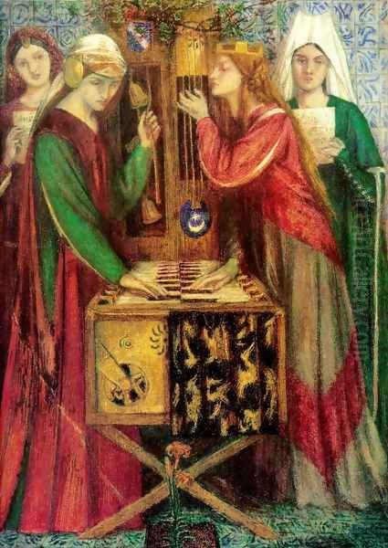 The Blue Closet Oil Painting by Dante Gabriel Rossetti