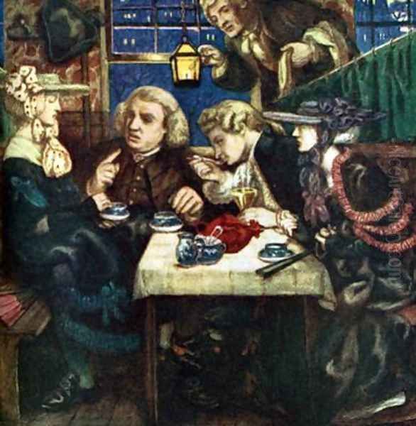 Dr Johnson at the Mitre Oil Painting by Dante Gabriel Rossetti