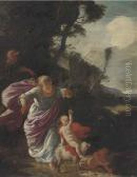 The Rest On The Flight Into Egypt Oil Painting by Pier Francesco Mola