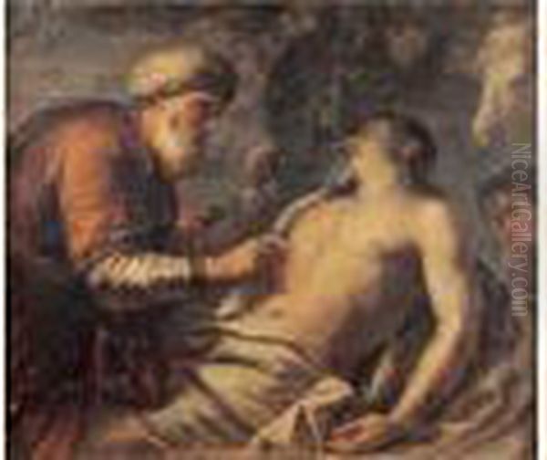 Le Bon Samaritain Oil Painting by Pier Francesco Mola