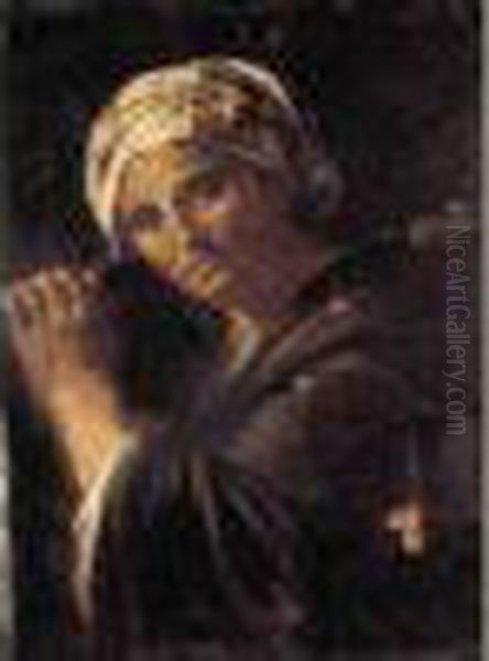 Portrait De Femme Au Turban Oil Painting by Pier Francesco Mola