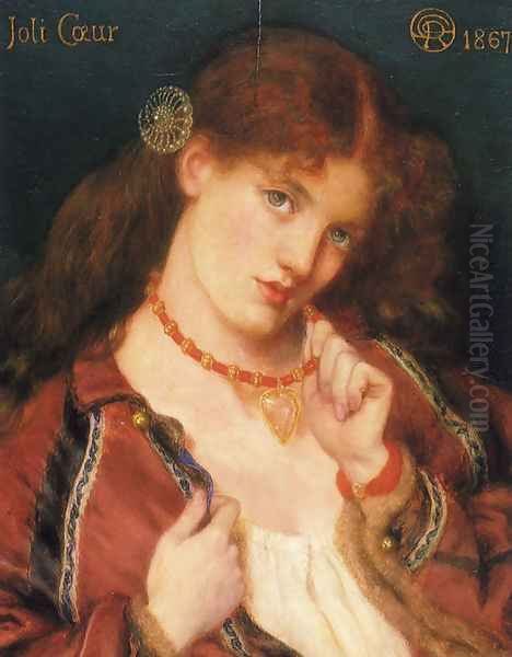 Joli Coeur (Pretty Heart) Oil Painting by Dante Gabriel Rossetti