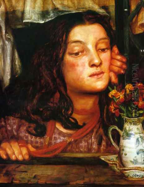 Girl At A Lattice Oil Painting by Dante Gabriel Rossetti