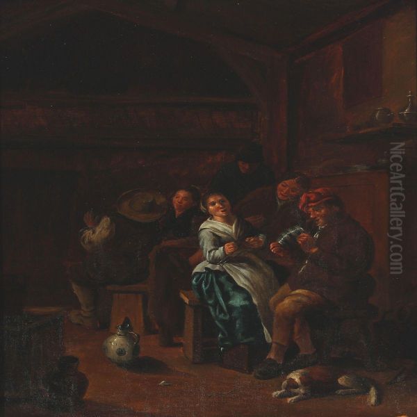 Merry People At The Inn Oil Painting by Jan Miense Molenaer