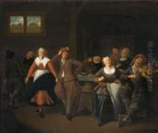 Scene De Rejouissances Dans Une Taverne Oil Painting by Jan Miense Molenaer