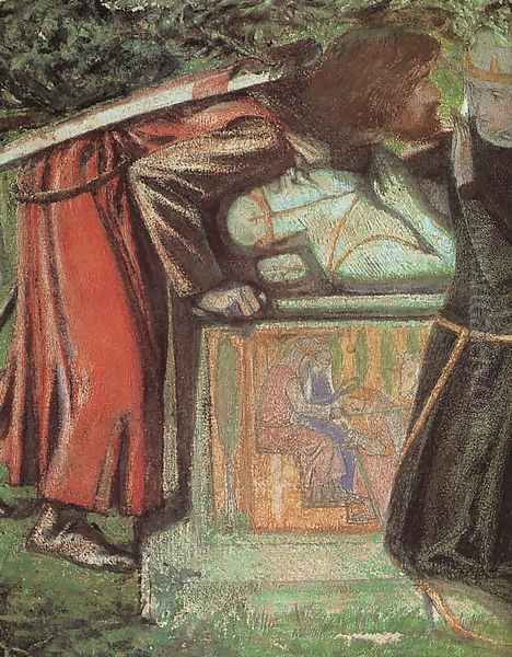 Arthur's Tomb (detail) 1854 Oil Painting by Dante Gabriel Rossetti