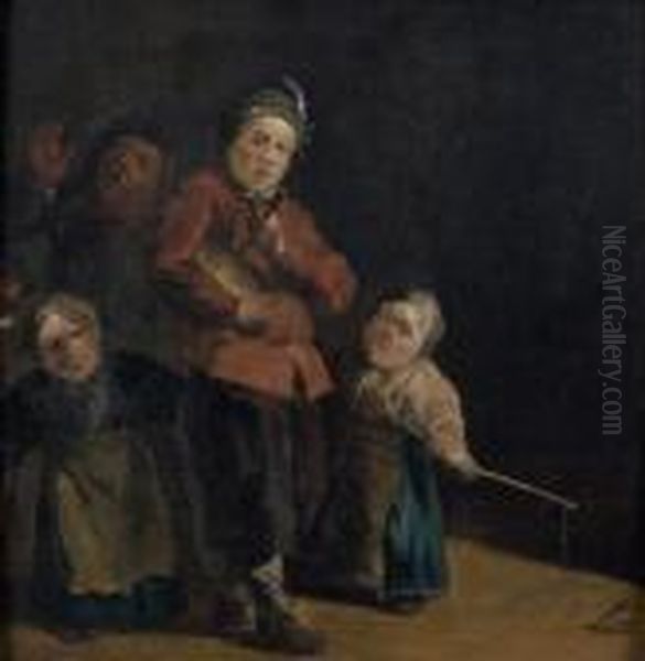 Enfants Jouant Avec Une Vessie De Porc Et Un Toton Oil Painting by Jan Miense Molenaer