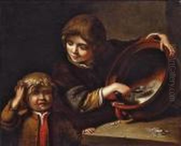 Two Children Having A Meal Oil Painting by Jan Miense Molenaer