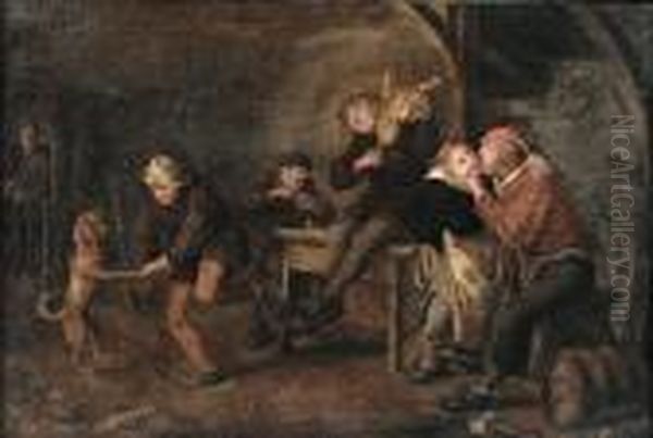 Peasants Carousing In A Tavern Oil Painting by Jan Miense Molenaer