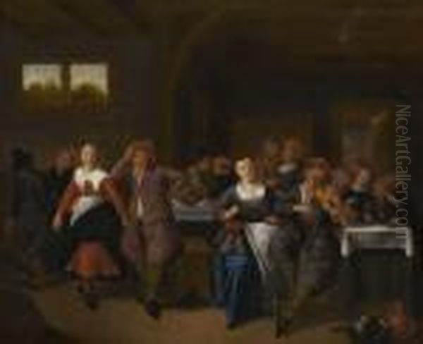 Scene De Rejouissances Dans Une Taverne Oil Painting by Jan Miense Molenaer