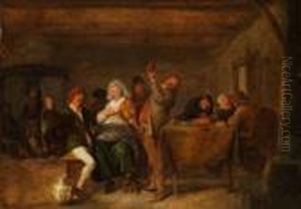 Lustige Gesellschaft In Einer Schanke Oil Painting by Jan Miense Molenaer