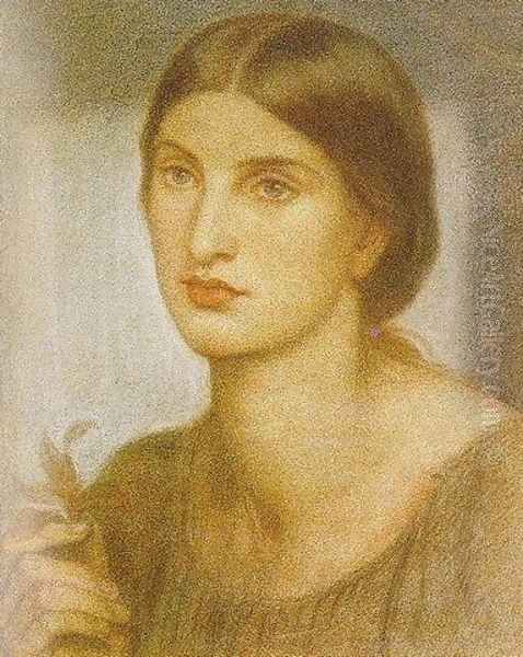 Study of a Girl Oil Painting by Dante Gabriel Rossetti