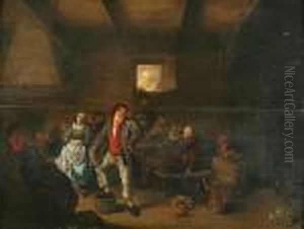 A Tavern Scene With Numerous Figures Oil Painting by Jan Miense Molenaer