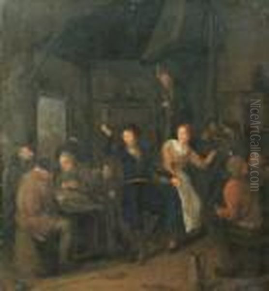 Kirmestanz Im Wirtshaus Oil Painting by Jan Miense Molenaer