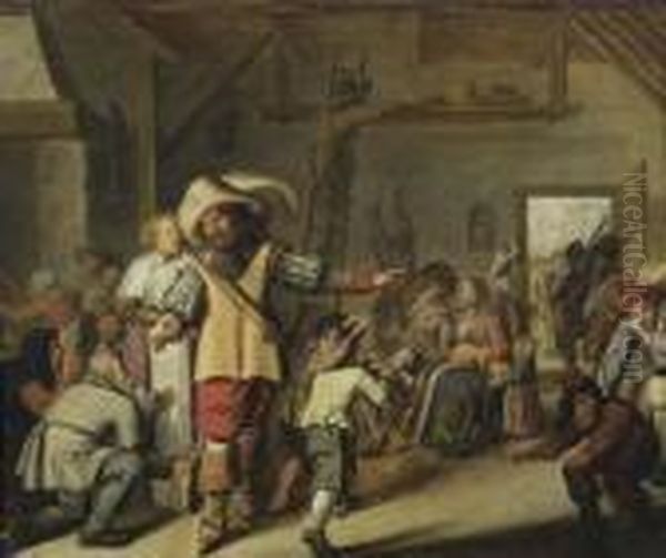 Ambush In A Hostelry. Oil Painting by Jan Miense Molenaer