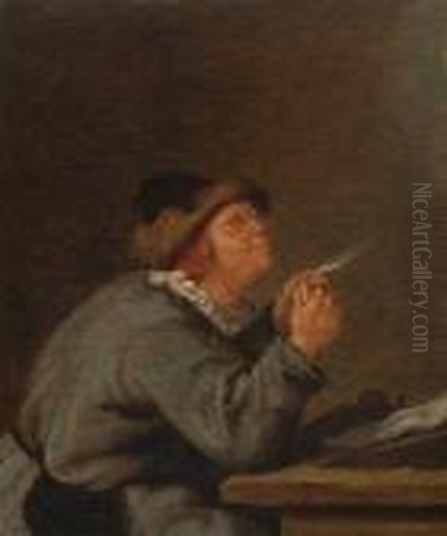 Der Dorfschreiber Oil Painting by Jan Miense Molenaer