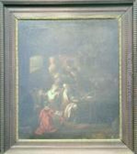 Christ In The Temple Oil Painting by Jan Miense Molenaer