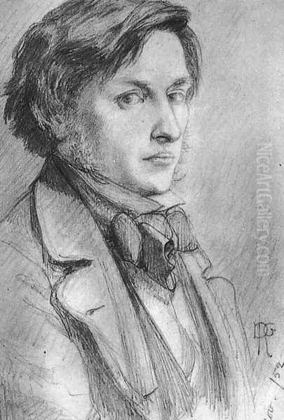 Portrait Of Ford Madox Brown 1852 Oil Painting by Dante Gabriel Rossetti