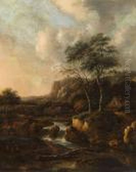 Landschaft Mit Flusslauf Oil Painting by Claes Molenaar (see Molenaer)