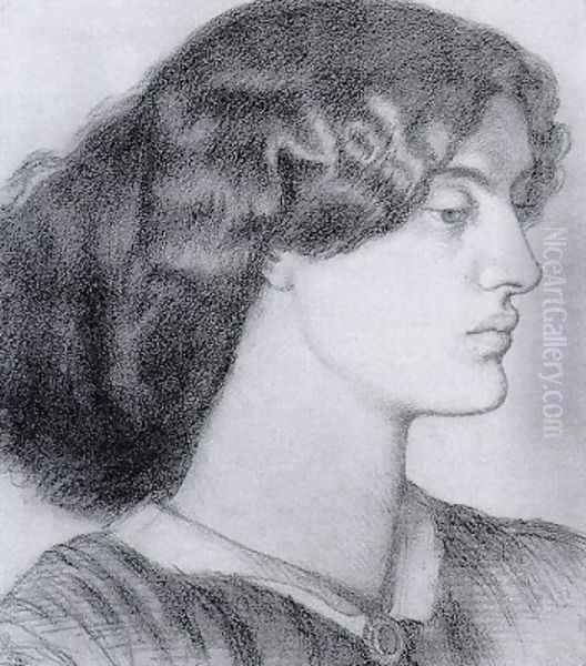 Portrait Of Jane Morris Oil Painting by Dante Gabriel Rossetti