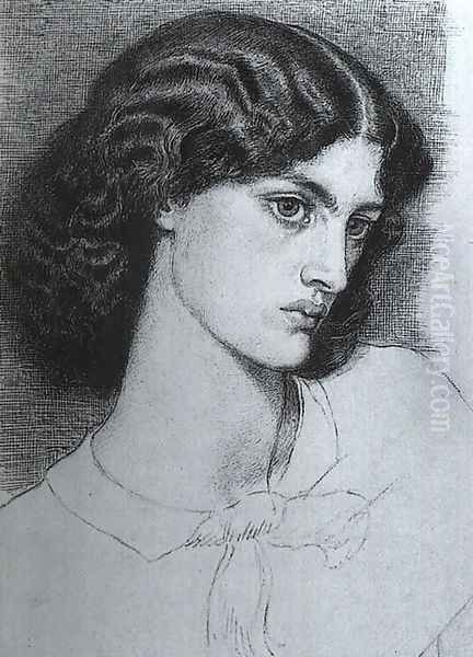 Portrait of Jane Burdon (later Jane Morris) 1858 Oil Painting by Dante Gabriel Rossetti