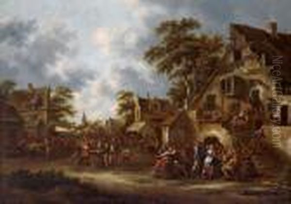 Sagra Contadina In Un Villaggio Oil Painting by Claes Molenaar (see Molenaer)