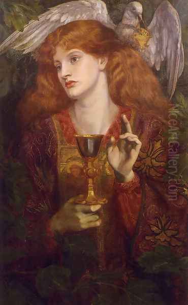 The Damsel of the Sanct Grael I Oil Painting by Dante Gabriel Rossetti