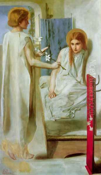 Ecce Ancilla Domini! (The Annunciation) Oil Painting by Dante Gabriel Rossetti