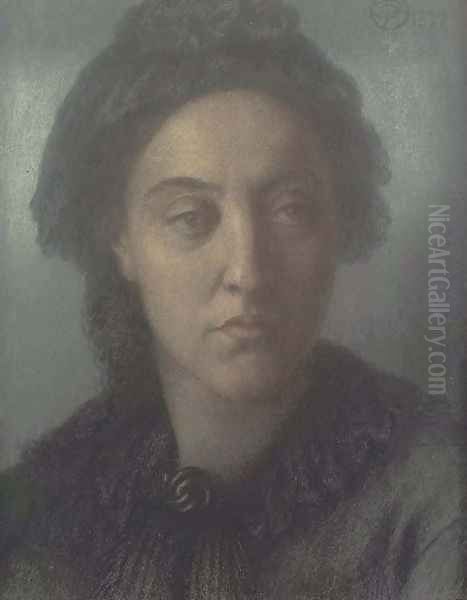 Christina Rossetti 2 Oil Painting by Dante Gabriel Rossetti