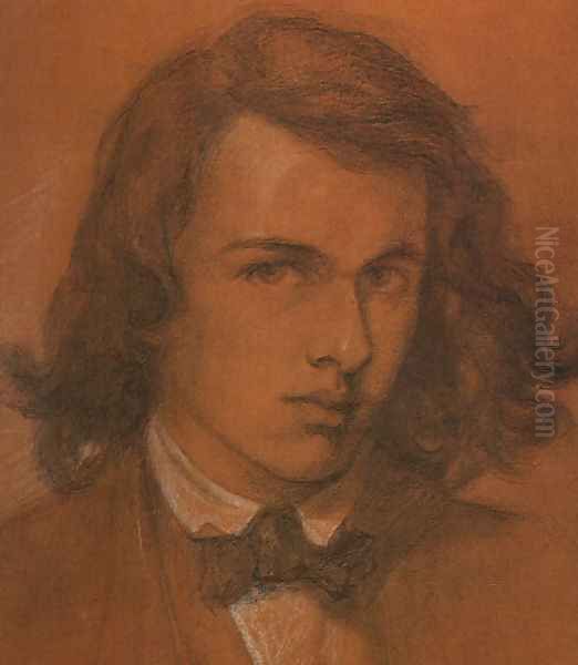 Self Portrait at Age Eighteen 1847 Oil Painting by Dante Gabriel Rossetti