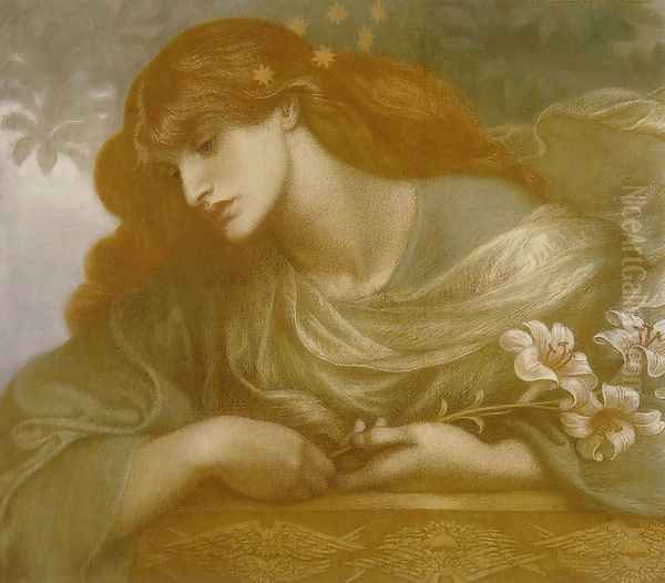 The Blessed Damozel - Study I Oil Painting by Dante Gabriel Rossetti