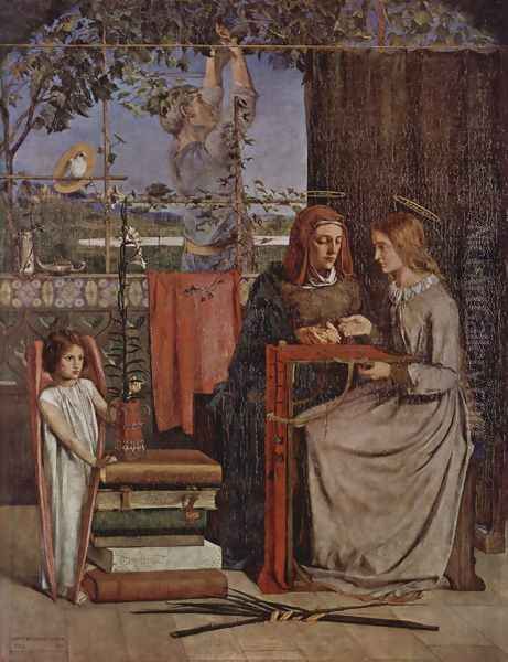 The education of the young Maria Oil Painting by Dante Gabriel Rossetti