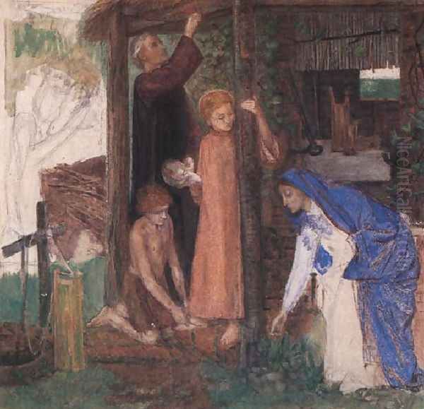 The Passover in the Holy Family: Gathering Bitter Herbs Oil Painting by Dante Gabriel Rossetti