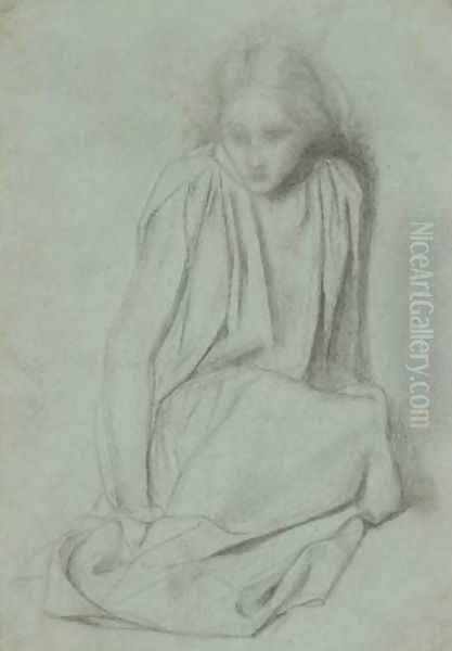 Ecce Ancilla Domini! - study Oil Painting by Dante Gabriel Rossetti