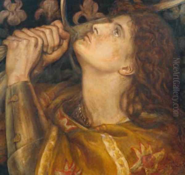 Joan of Arc Oil Painting by Dante Gabriel Rossetti