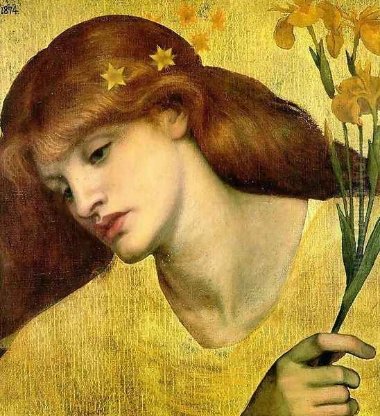 Sancta Lilias Oil Painting by Dante Gabriel Rossetti