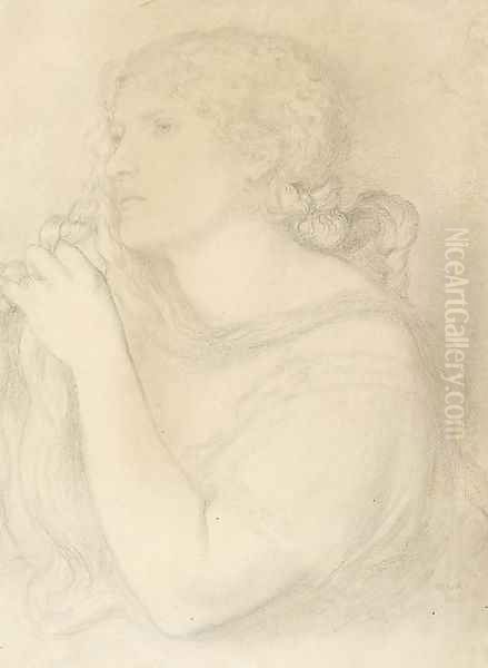 Study of Fanny Cornforth, half-length, for 'Fazio's Mistress' Oil Painting by Dante Gabriel Rossetti