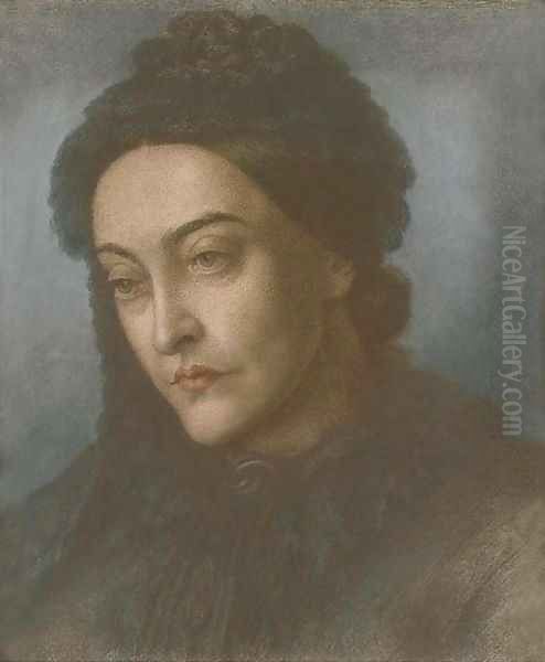 Portrait of Christina Rossetti Oil Painting by Dante Gabriel Rossetti