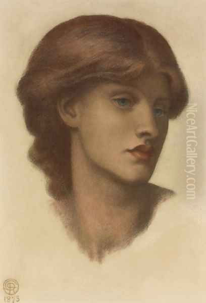 Study of Alexa Wilding, her head turned three-quarters to the right Oil Painting by Dante Gabriel Rossetti