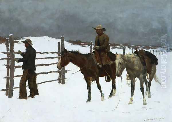 The Fall Of The Cowboy Oil Painting by Frederic Remington